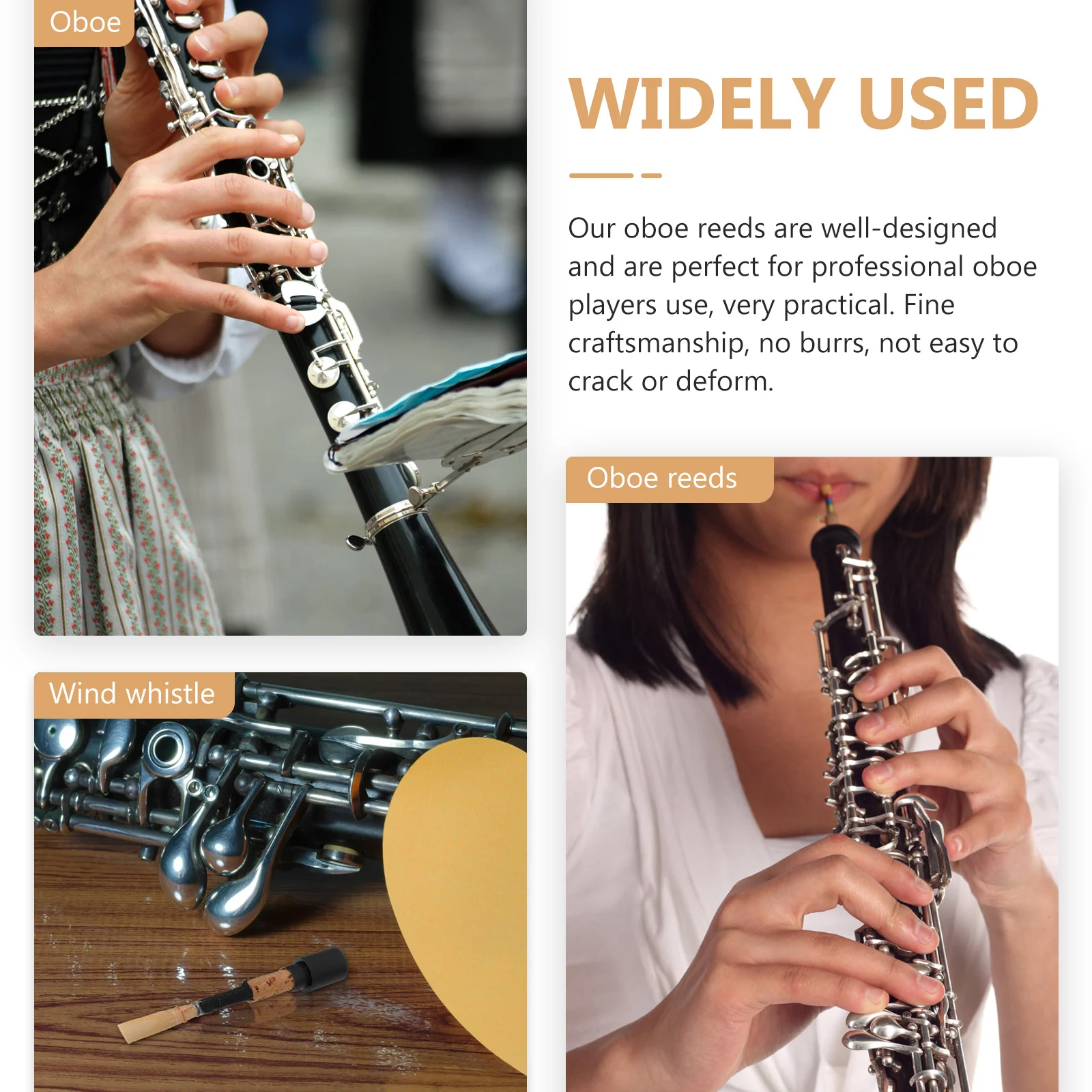 

Natural Oboe Reed Compact Durable Copper Instrument Reed for Professional Students Beginners Supply