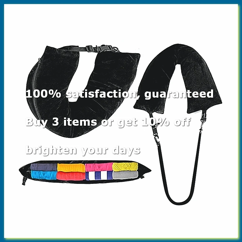 Travel Neck Pillow Stuffable with Clothes,Stuffable Neck Pillow for Traveling,Fillable Neck Pillow Extra Storage Black