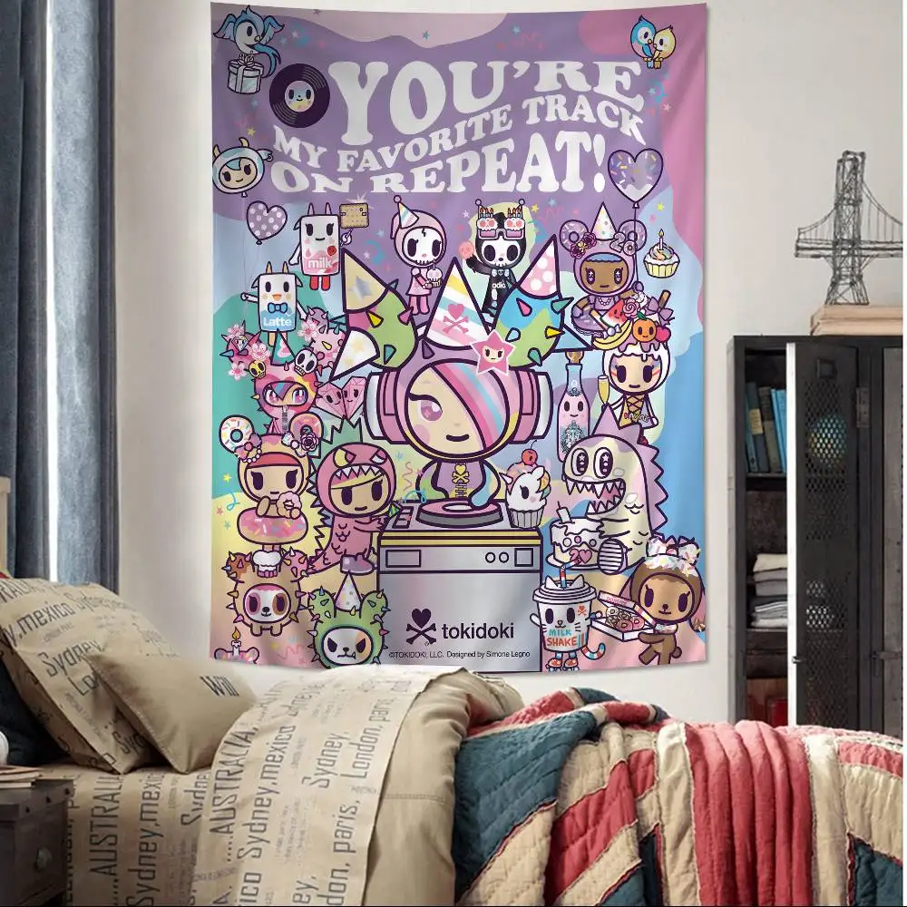 Japan T-Tokidoki Anime Hippie Wall Hanging Tapestries Bohemian Wall Tapestries Mandala INS Home Decor