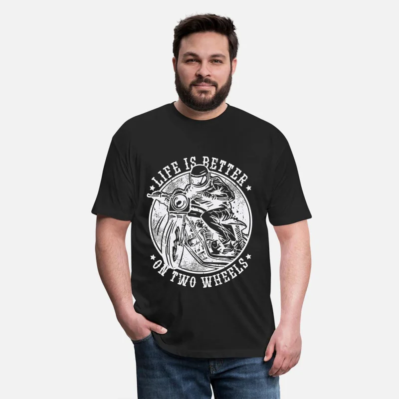 

Life is better on a Bike Retro Cafe Racer Gift T-Shirt for Racing bikers Vintage Motorcycle print Graphic clothes All size Tops