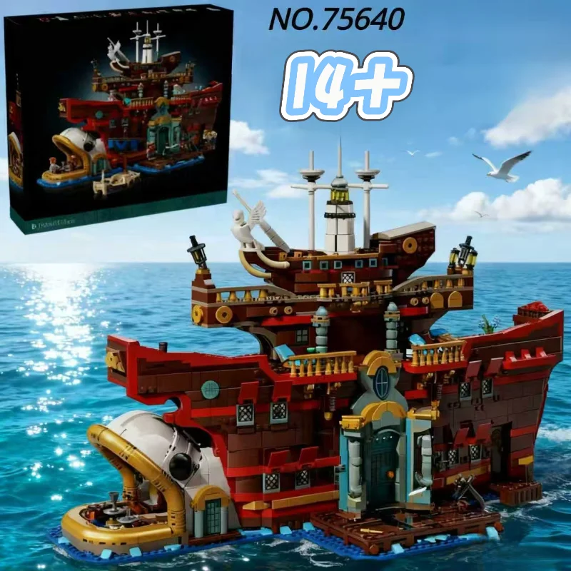 Blocs de construction de Restaurant flottant, modèle en brique, artisanat, décoration de maison, jouets pour enfants, cadeaux d'anniversaire et de noël, tendance 75640