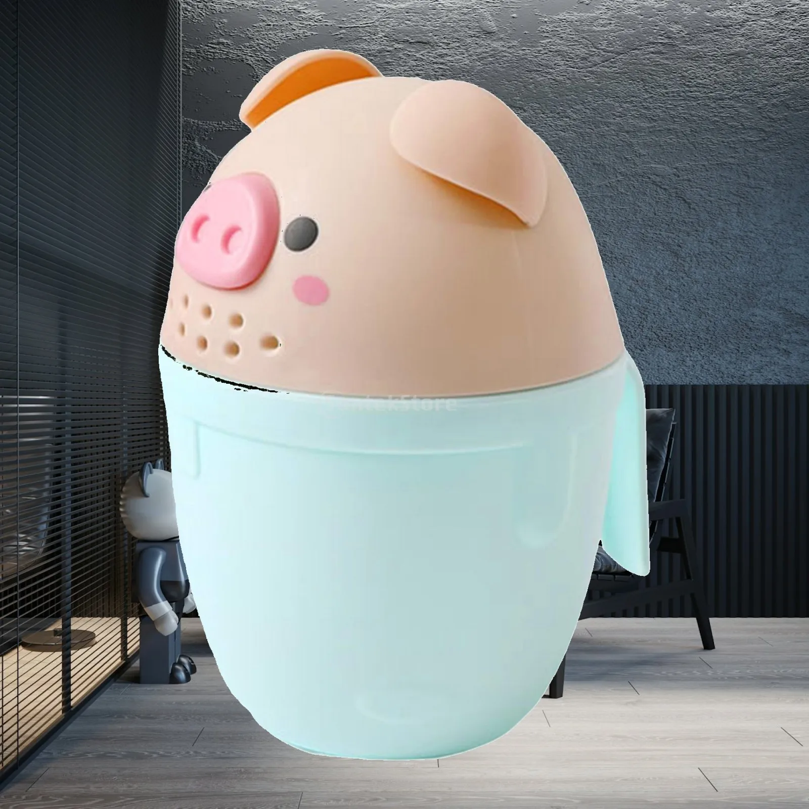 かわいいシャンプーバスツール洗髪カップ多機能ハンドル付きアイバスルームアクセサリー洗髪用滝状リンサー