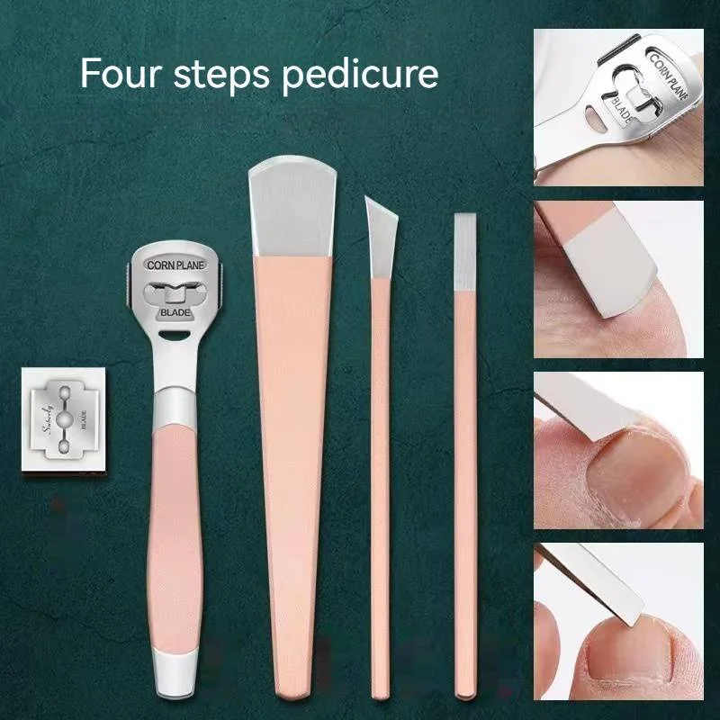 Pédicure professionnelle en acier inoxydable, lime pour les mains et les pieds, fréquence des callosités, élimination de la peau, manucure, ongles incarnés, grattoir, couteau à pieds