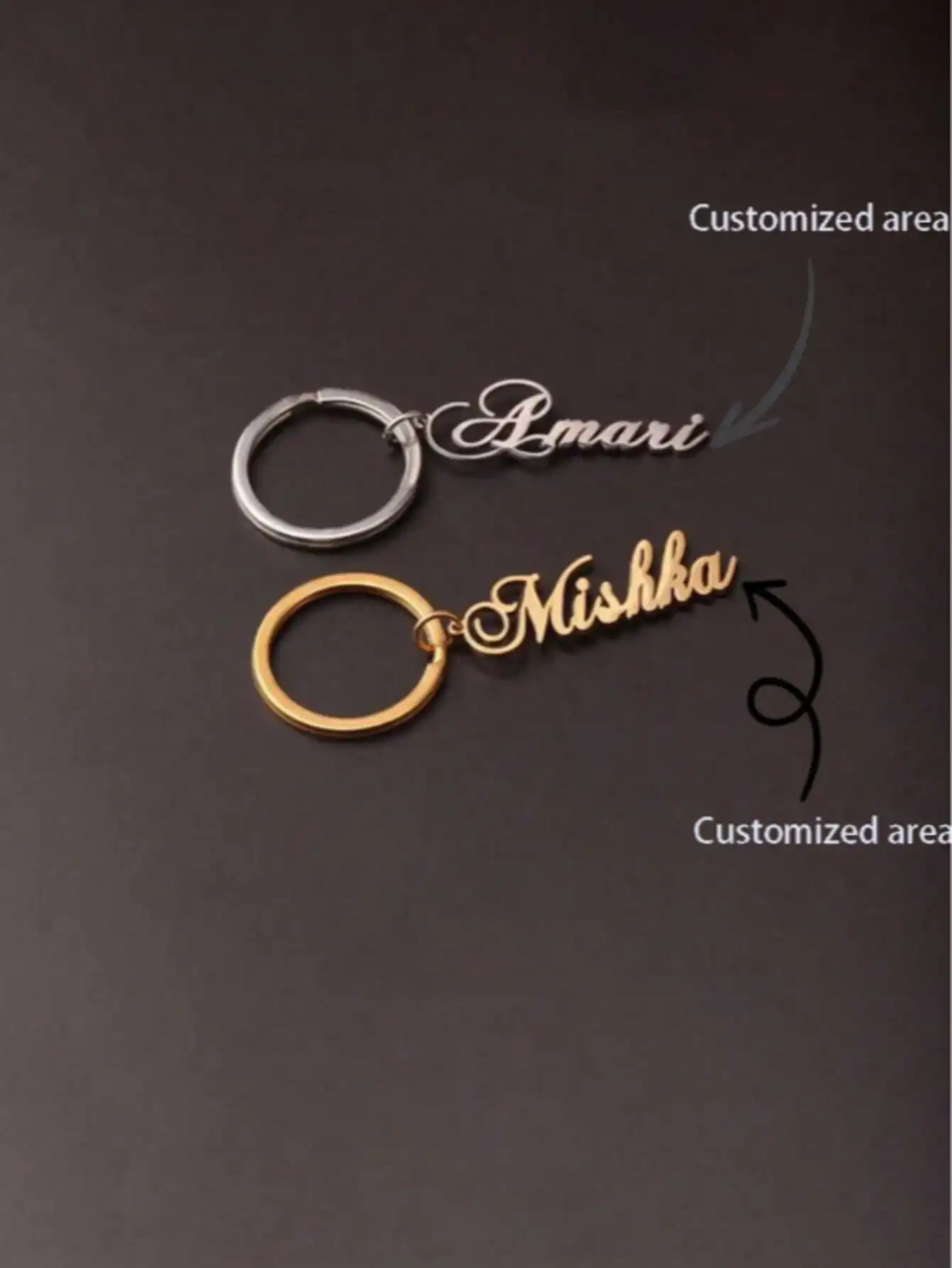 1 personalized stainless steel keychain, customizable name, rectangular pendant, casual style, customizable engraving