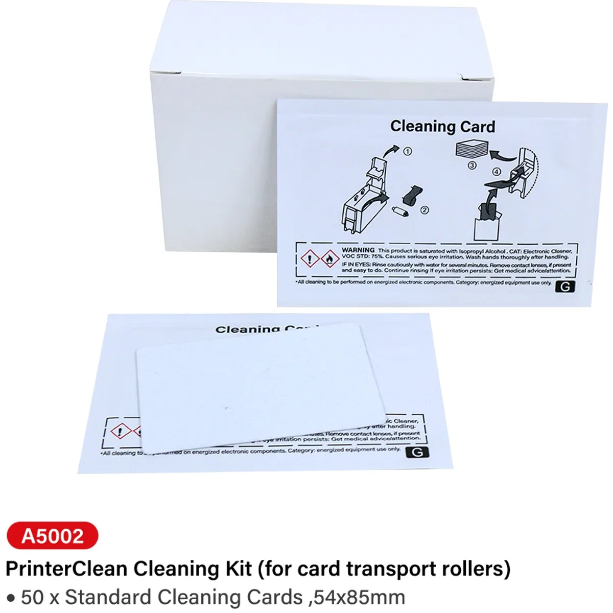 

50pcs Cleaning Card 54x85mm For Evolis A5002 CR80 Card Printer