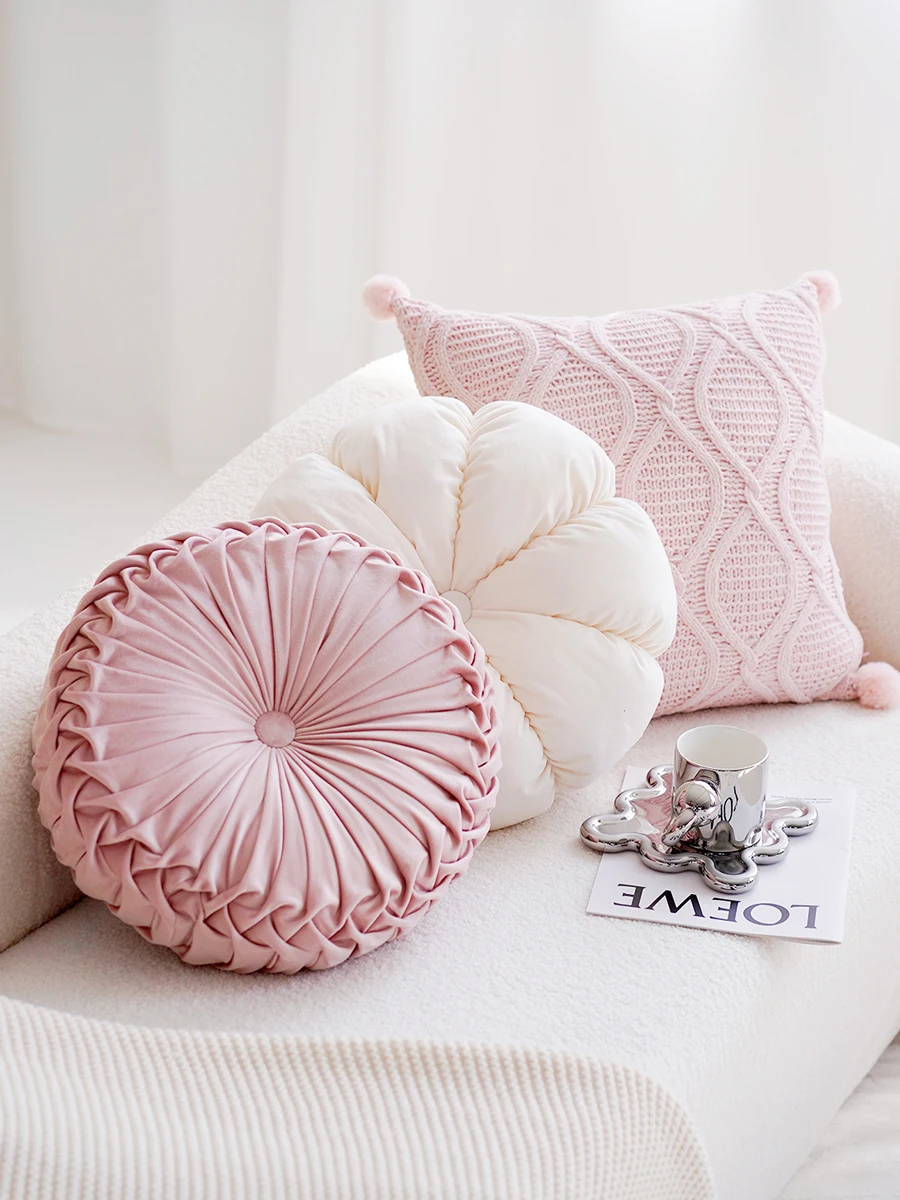 

ins style pink children's cute girl's bedroom bedside pillowcase cushion living room sofa cushion round futon