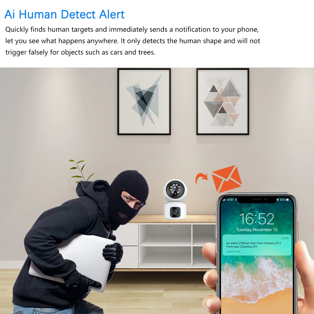 4G SIM Card IP Camera 4MP 2K Dual Lens PTZ Camera Outdoor CCTV Security Camera Ai Tracking Audio Video Surveillance V380 Pro P2P