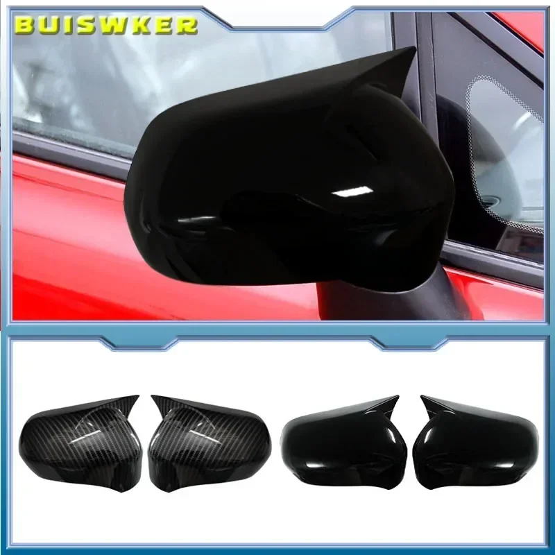 Für Honda Civic 8th 2005-2011 Auto Rückspiegel Abdeckung Flügel Kappe Aufkleber Tür Rückansicht Fall Trim Carbon faser Look Schwarz