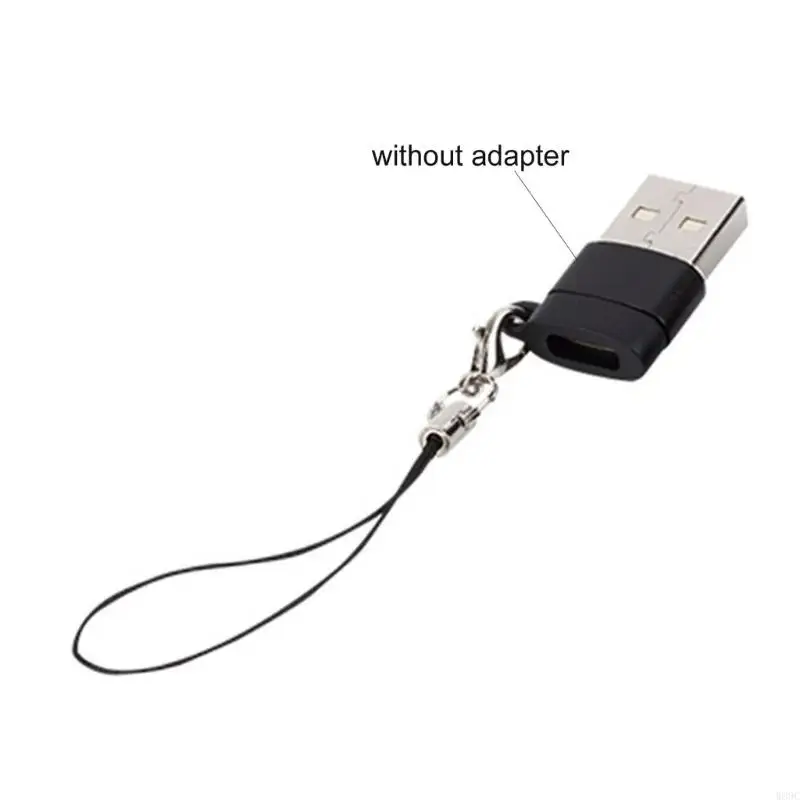 W89C Wireless Earphone Keychain Universal Anti-lost Nylon Lanyard Strap Black