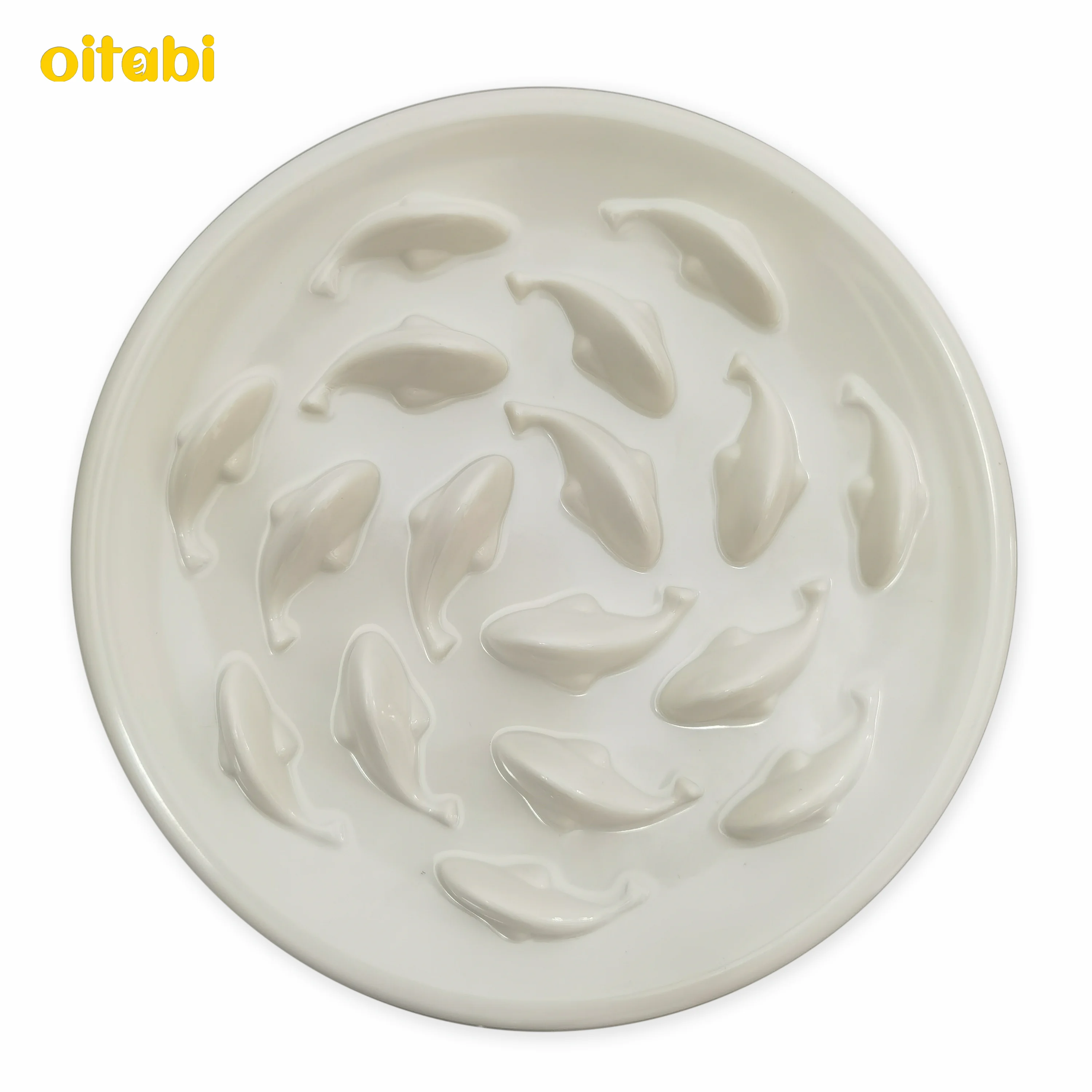 

Oitabi Pet Slow Feed Dish for Cats and Small Dogs, Fish Pool Design, Fun Interactive Bloat Stop Puzzle Feeder Bowl Easy to Clean