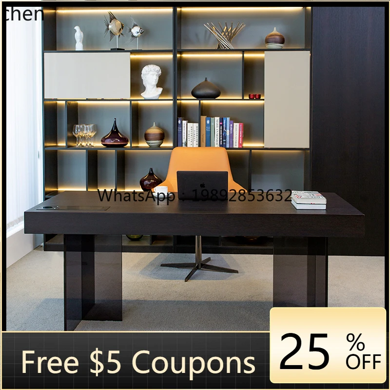 

solid wood desk light luxury modern study minimalist computer desk simple boss office desk and chair
