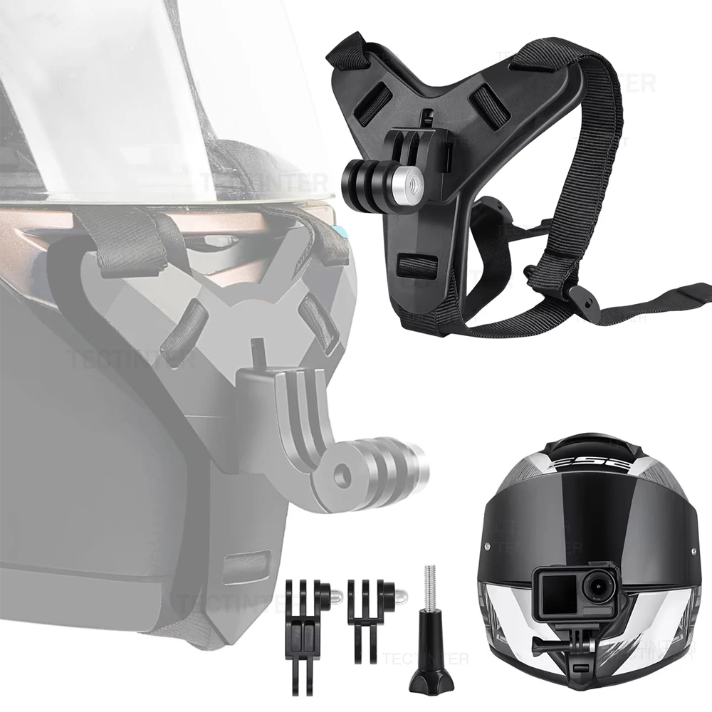 Helmet Chin Mount Strap For GoPro Hero 13 12 11 10 9 8 7 5 Motorcycle Mount Stand Action Camera DJI Osmo Action Accessories