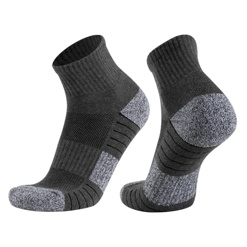 Cotton Socks Thickened Towel Bottom Non-slip Sweat-absorbent Breathable Boat Socks Mid-length Running Sports