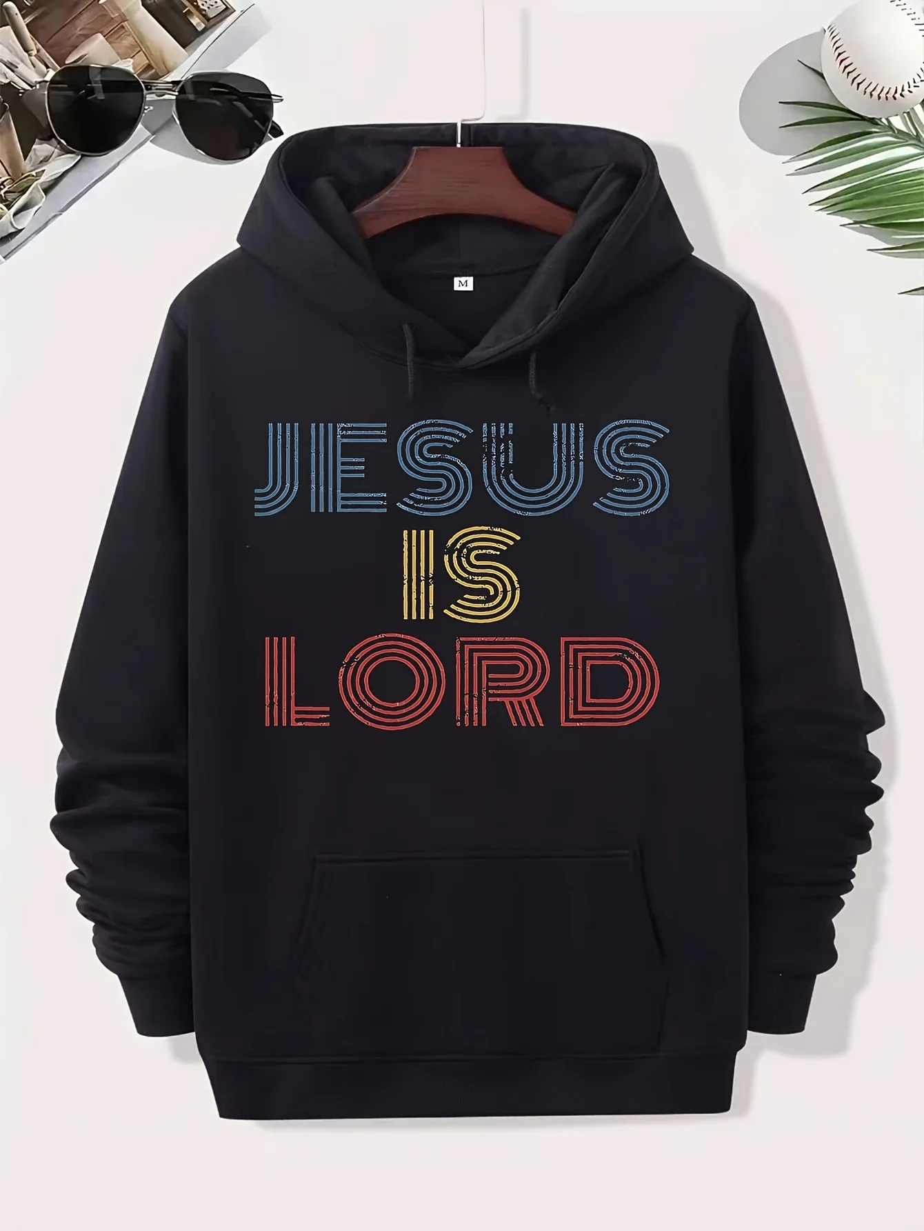 

Приключение на свежем воздухе — повседневная толстовка с капюшоном «Jesus Is Lord» — черный свитер унисекс с цветными буквами, обычная версия,