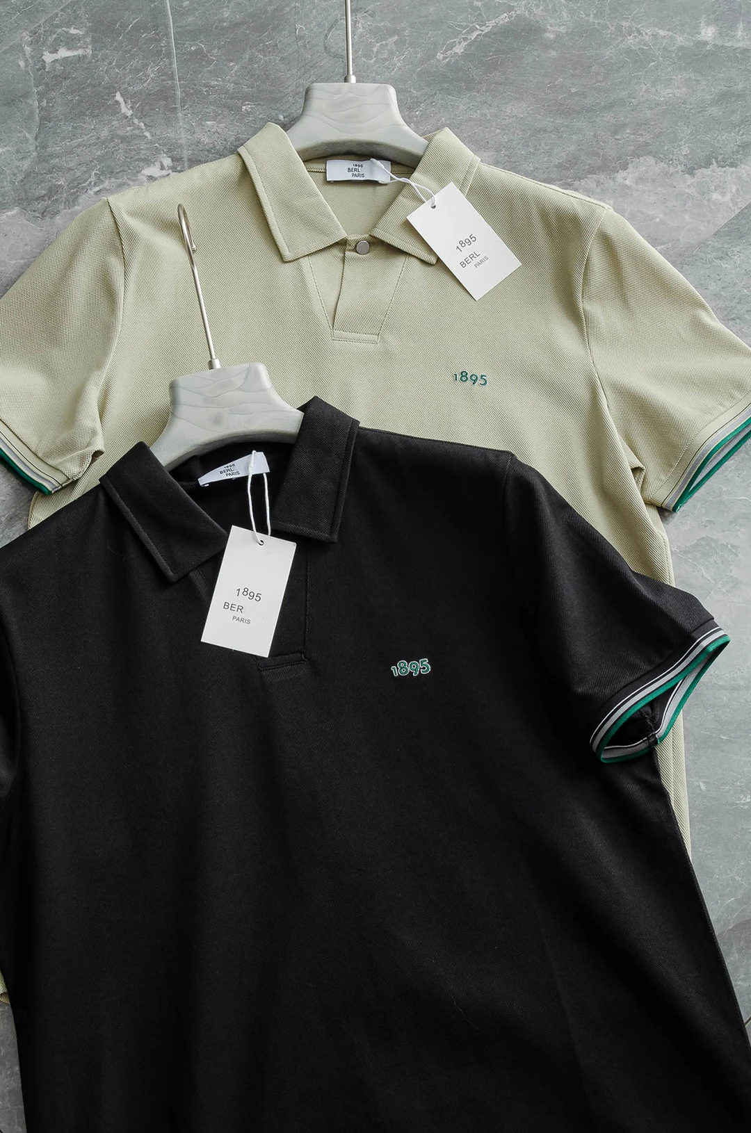 

2025SS NEW stand-up collar T shirt Long staple Cotton 1895 sewing three-dimensional 3D plate making knitting casual OLD MOENY