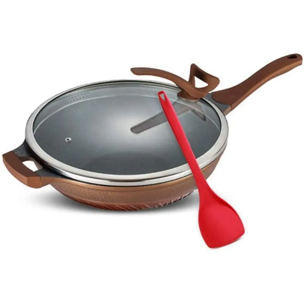 

Silicone-Handled Nonstick Frying Pan with High Heat Resistance and Dishwasher Safe Base