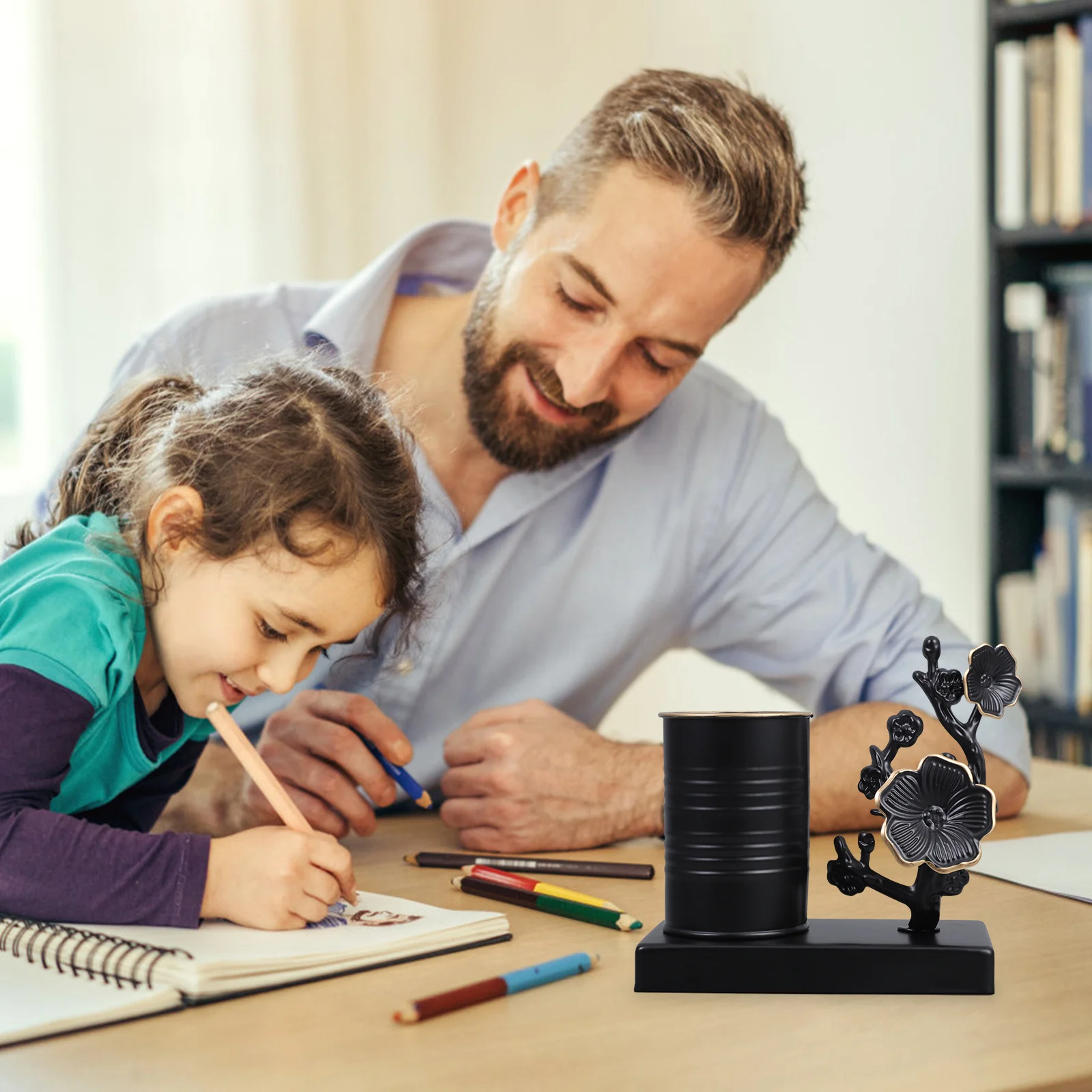 

Iron Art Plum Blossom Pen Holder Multifunction Pencil Cup Desktop Organizer for Office Home Desk Accessories Pencil Cup