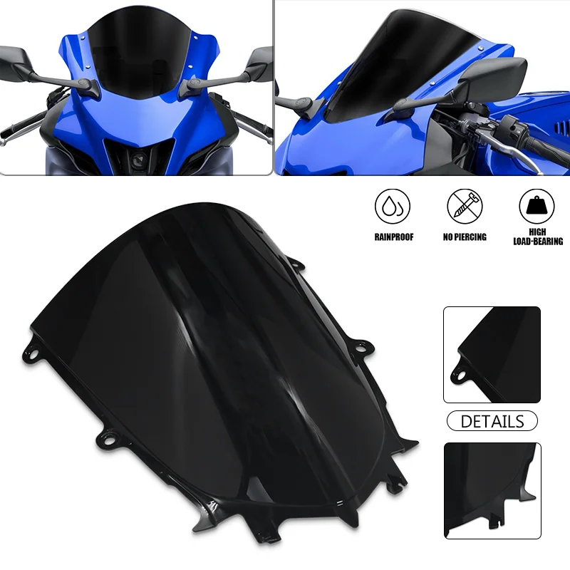 

r7 r6 Wind Shield Deflector Motorcycle ABS Front Windshield Windscreen Protector For YZF-R7 2022-2024 YZF R6 YZF600 2017-2023