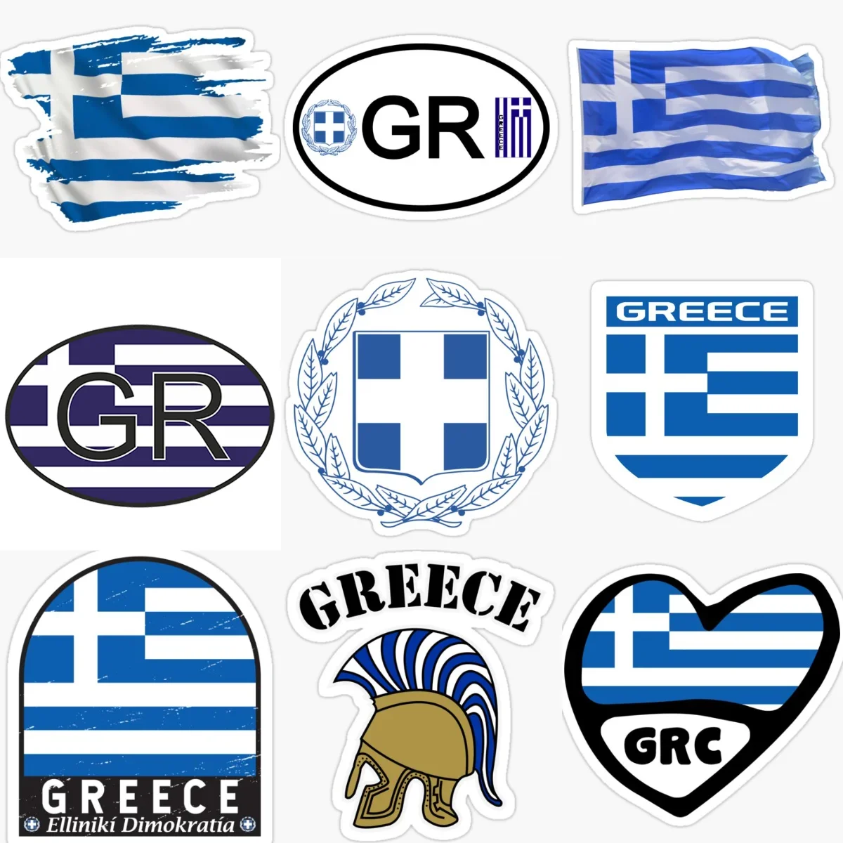 

GR Greece Flag Map Creative PVC Car Stickers for Car Bicycle Van Motorcycle Helmet Window Wall Decoration Accessories