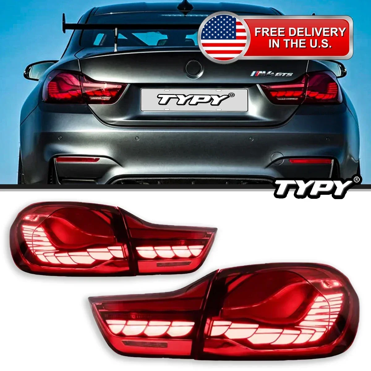 TYPY Car Lights For BMW 4 Series F32 Taillight M4 2014-2020 GTS LED Projetor Tail Lamp Daytime Running Light Auto Accessories