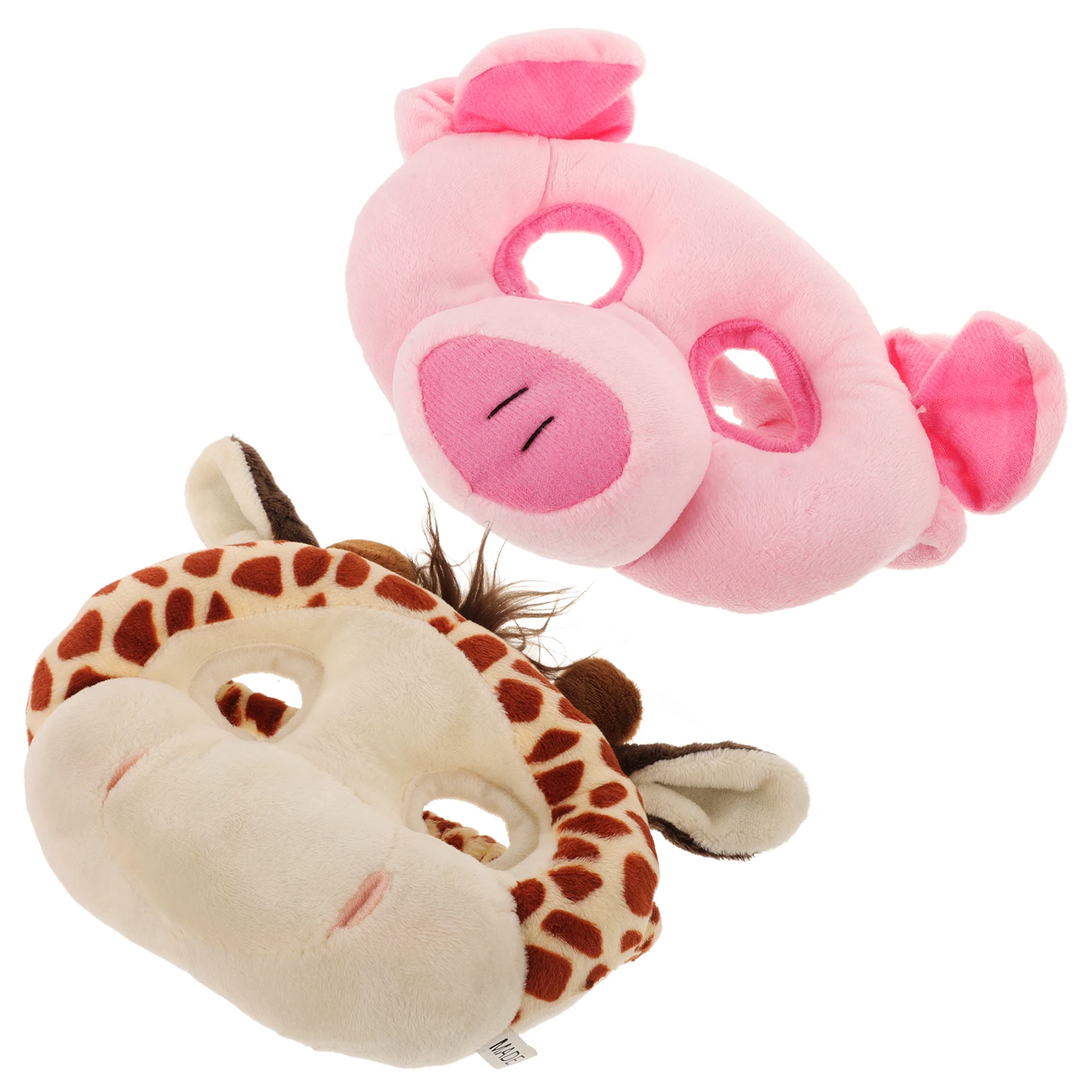 

2 Pcs Animal Kids Halloween Festival Cosplay Masks Children Makeup Party Costume Pink Pig Deer Masks for Masquerade Christmas