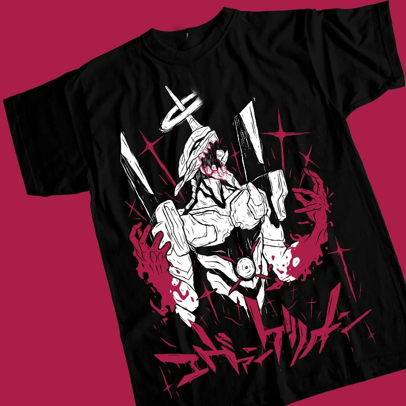 

Anime Shirt Neon Genesis Evangelion Eva Unit 01 Cotton T-Shirt Printed Top Men's and Women's Streetwear