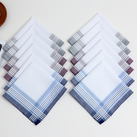 12 Packs of Men's Pure Cotton Handkerchiefs, Soft and Comfortable Handkerchiefs, Wedding Groom's Souvenirs, Sweat-Wiping Flap Pocket Pants Towels
