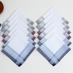 12 Packs of Men's Pure Cotton Handkerchiefs, Soft and Comfortable Handkerchiefs, Wedding Groom's Souvenirs, Sweat-Wiping Flap Pocket Pants Towels