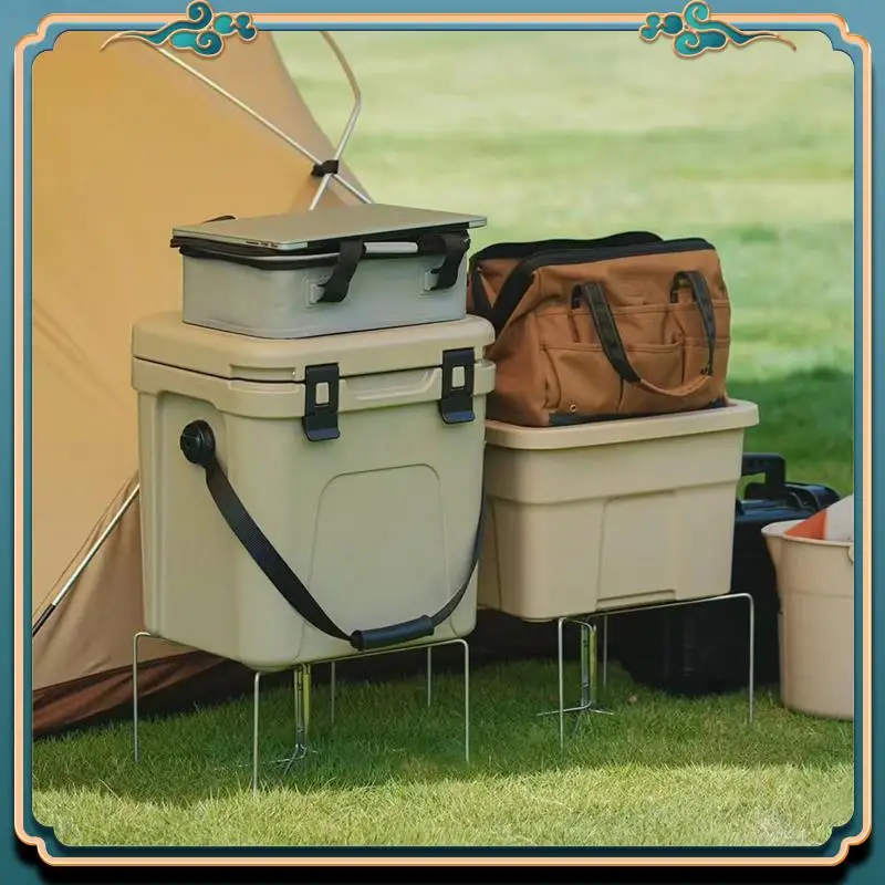 

Latest Camping Box Folding Stand Camping Table Shelf Cooler Stand Outdoor Accessories Portable Storage Fold Rack For Picnic