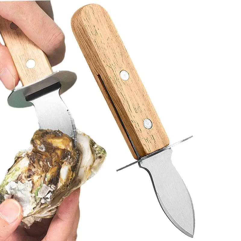 

Stainless Steel Oyster Shucker Heavy Duty Sharp-Edged Oyster Knife Effortless Seafood Opener Shucking Tools Kitchen Accessories