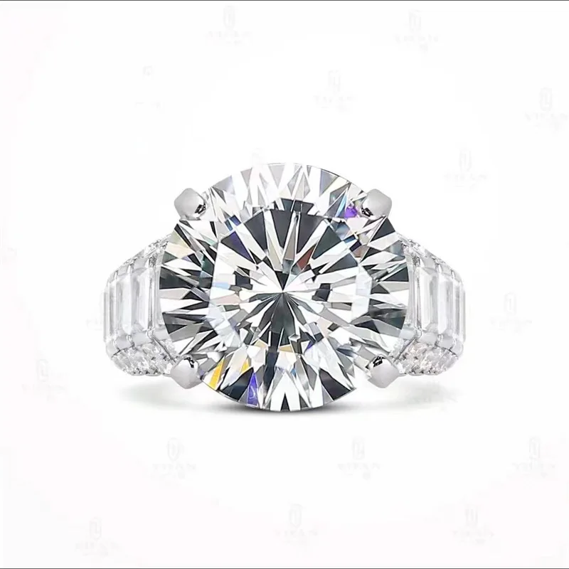 

Certificate 5ct D Color Moissanite Diamond Ring 925 Sterling Silver Party Wedding Band Rings for Women Bridal Engagement Jewelry