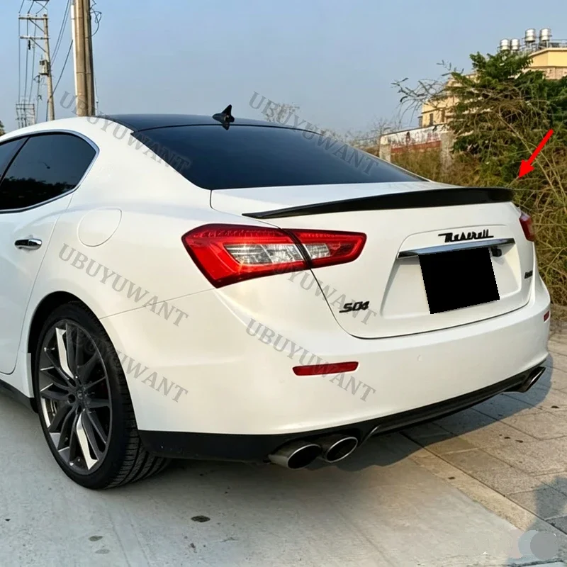 For Maserati Ghibli High-Kick Rear Deck Spoiler Lid Tail Fin Carbon Fiber 2014+