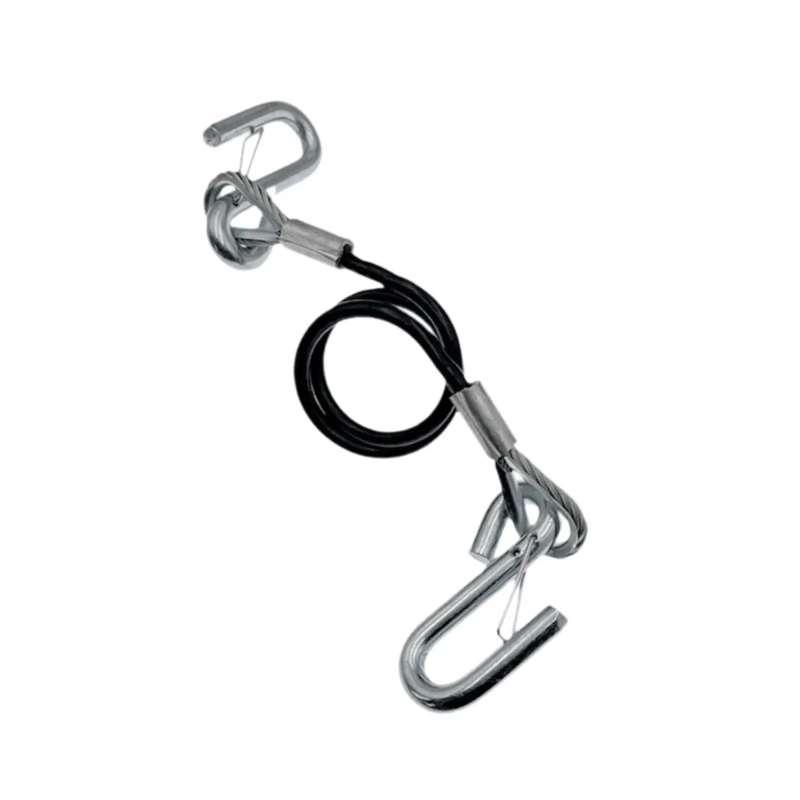 High Strength Trailer Safety Cable Rubber Coated Tow Rope with Galvanized S Spring Hook for Towing and Rescue