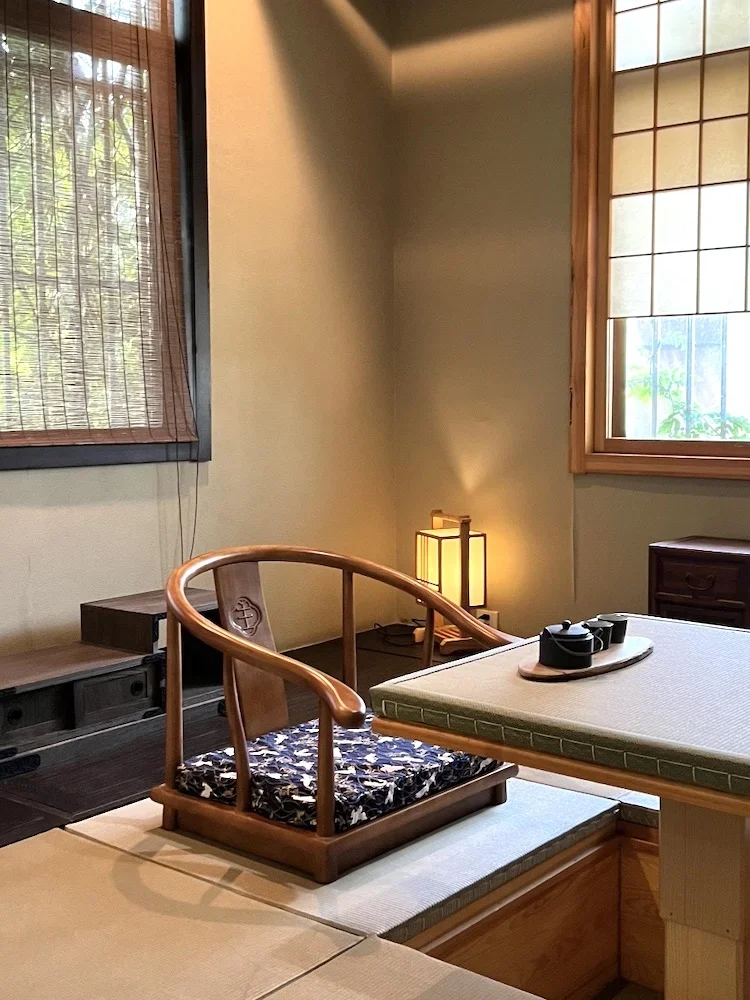Tatami mat, legless seat, Chinese solid wood back chair, Japanese chair, bay window chair