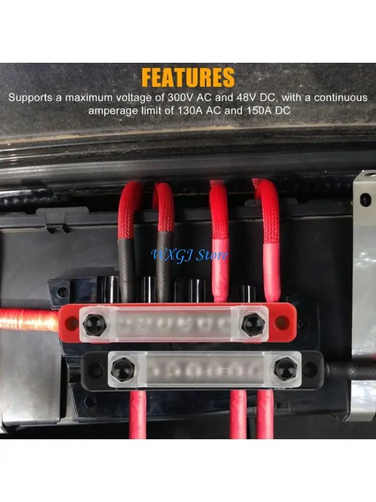 

37JE Premium 6 Gang Bus Bar 150A Screws Battery Block In Nylon Stainless Steel Construction For Vehicle Marine Power Management