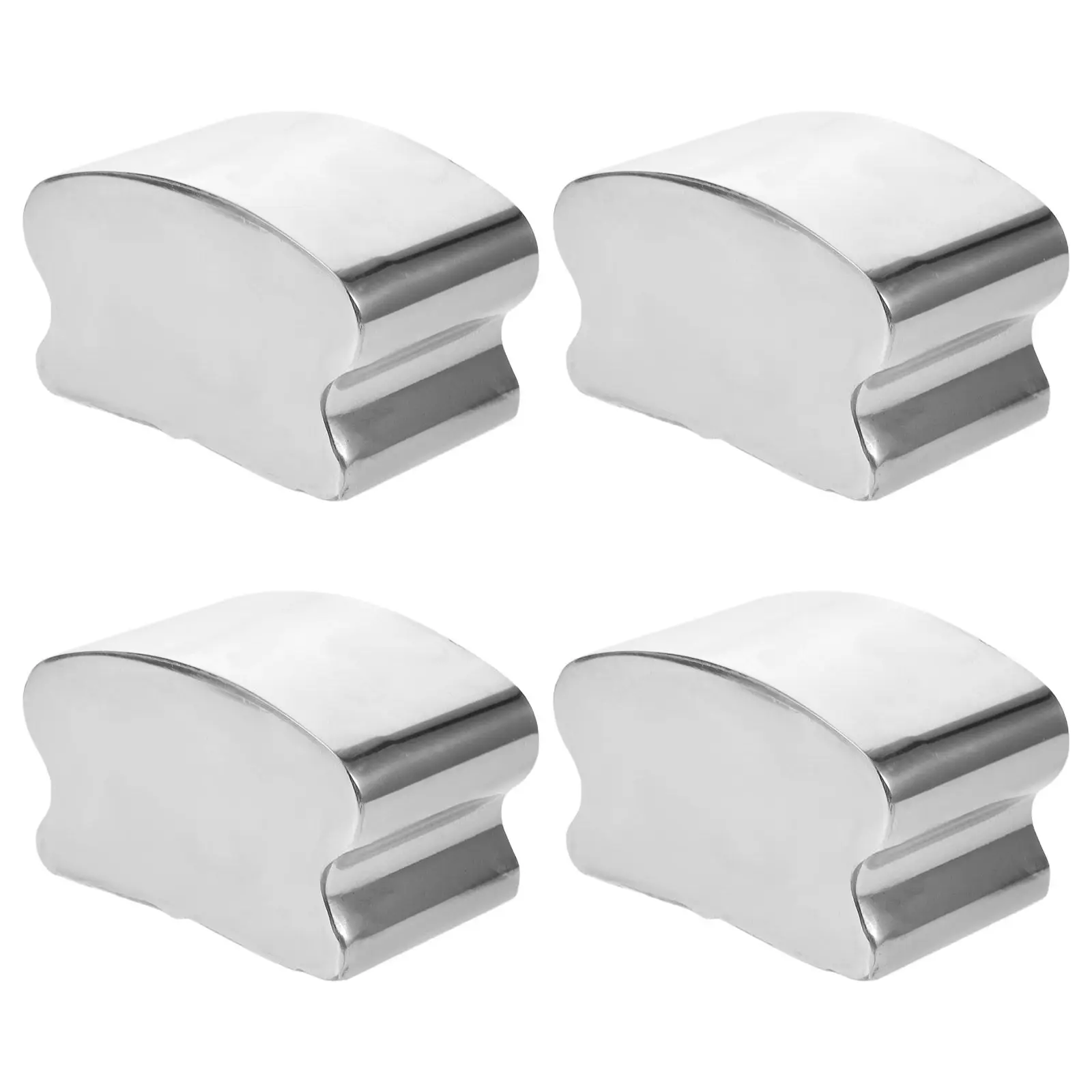 4pcs Stair Handrail Caps Stainless Steel End Covers For Flat Top Rail Deck Bannister Tube Plug Guardrail Accessories Sealing