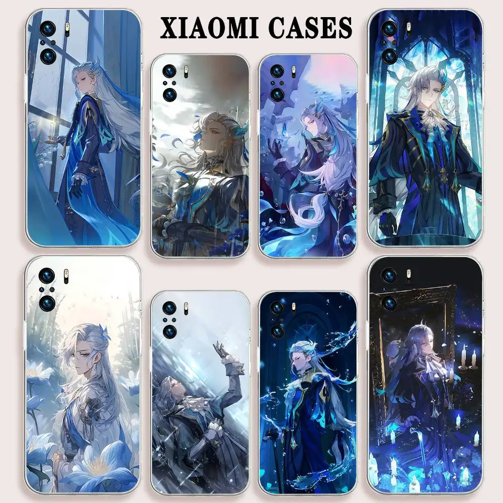 

N-Neuvillette Phone Case Clear Frame Soft TPU Case Cover For Xiaomi Mi 14 13 14 Pro 15 Bumper Shockproof