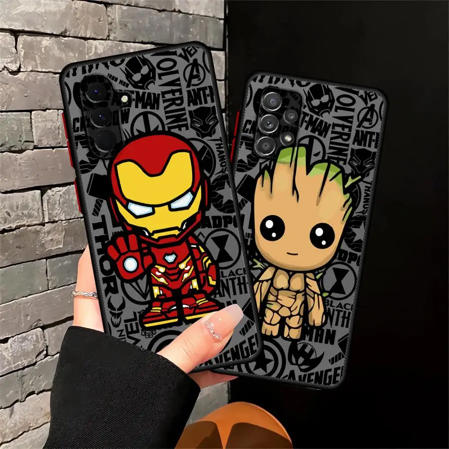 Capa para Samsung Galaxy A16 A15 A17 A52 A53 A34 A36 A73 A33 A35 A14 A23 A56 A55 A54 A52S A72 Capa de Telefone Marvel Homem-Aranha Fofo