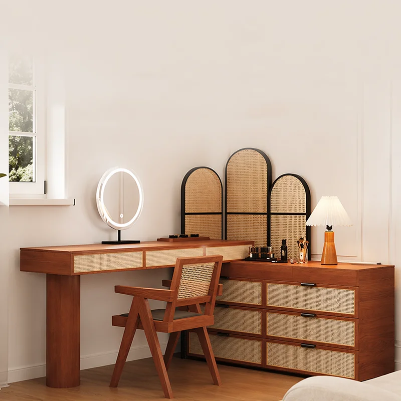 Luxury Organizer Vanity Table Storage Vintage Bedroom Cabinet Dressing Table Comfortable Cosmetics Penteadeira Home Furniture
