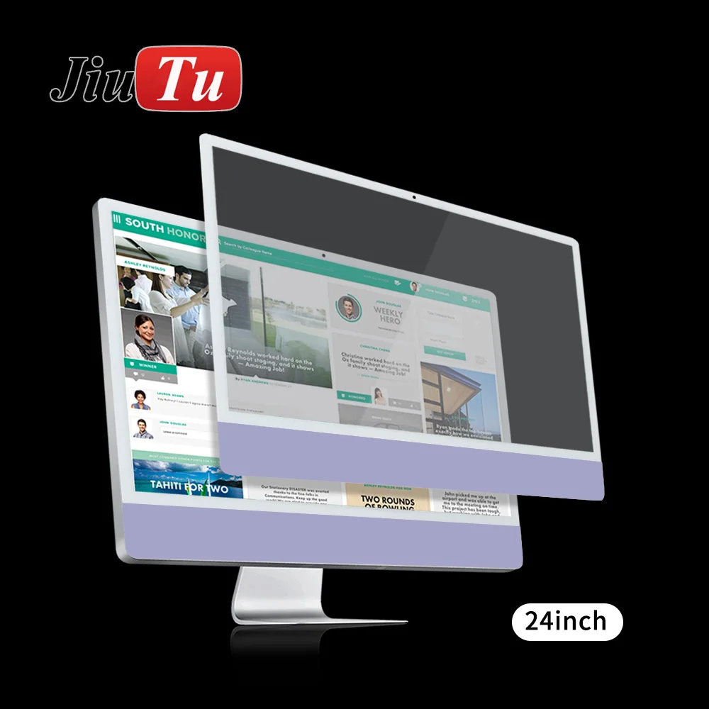 2023 kaca depan untuk iMac 24 inci A2438 A2439 A2437 penutup lensa kaca layar luar Bezel depan hitam Jiutu