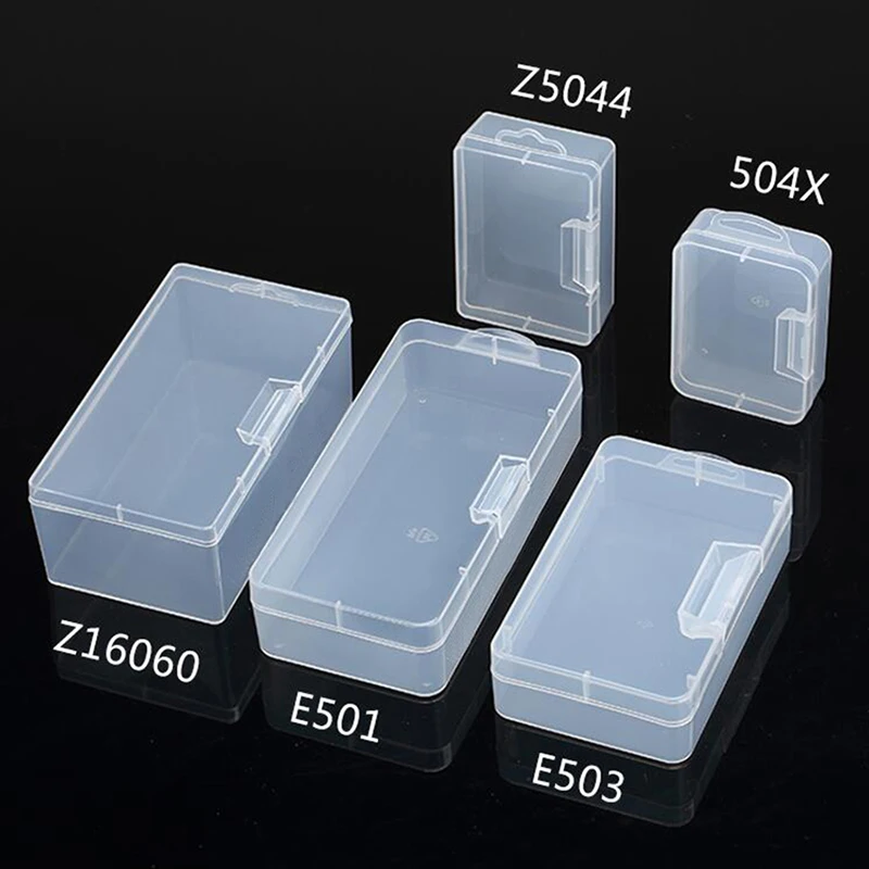 Rectangular Plastic Clear Transparent Storage Electronic Parts Screw Beads Box Collection Container Organizer