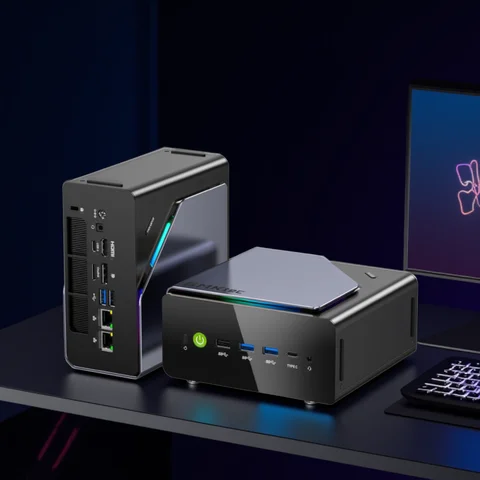 GMKtec K12 Gaming Mini PC AMD Ryzen 7 H 255(Upgraded 8745HS) Desktop Mini Computers Radeon 780M WiFi 6E/BT5.2, USB-C,  Barebone