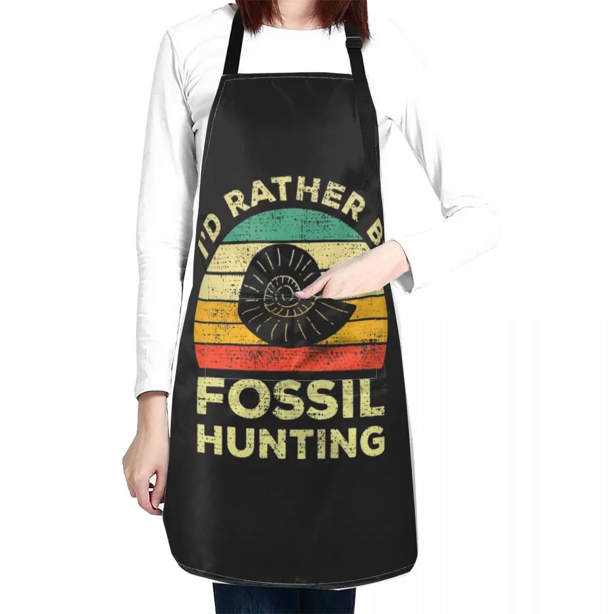 I’d Rather Be Fossil hunting Vintage Gift For Fossil Hunters Apron japanese woman Bib For Kitchen Chef Uniform Woman Apron