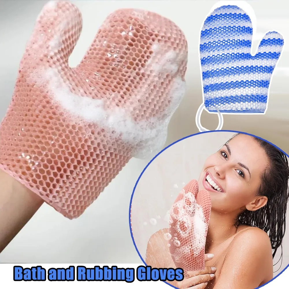 Body Exfoliating TPU Bath Gloves Quick Dry Honeycomb Texture Scrub Brush Shower Tool For Face Body Exfoliation Bathroom Sponge