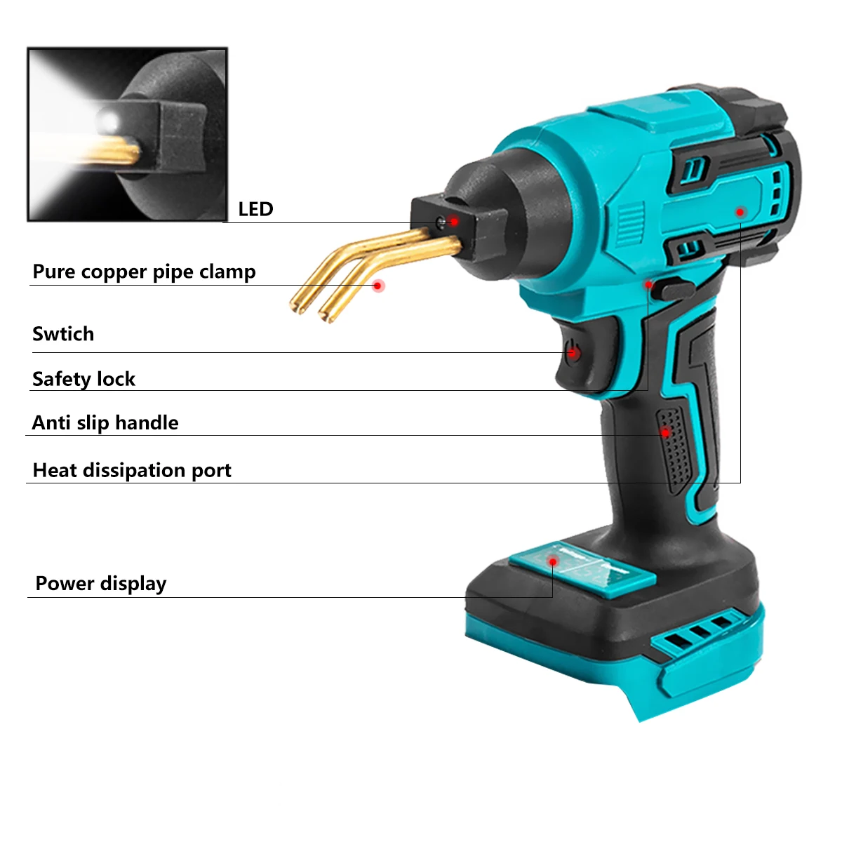 Cordless Hot Grampeador para Makita Máquina de solda plástica, Reparação de pára-choques, ferro de solda, painel do corpo do carro, Crack Gun, 18V,