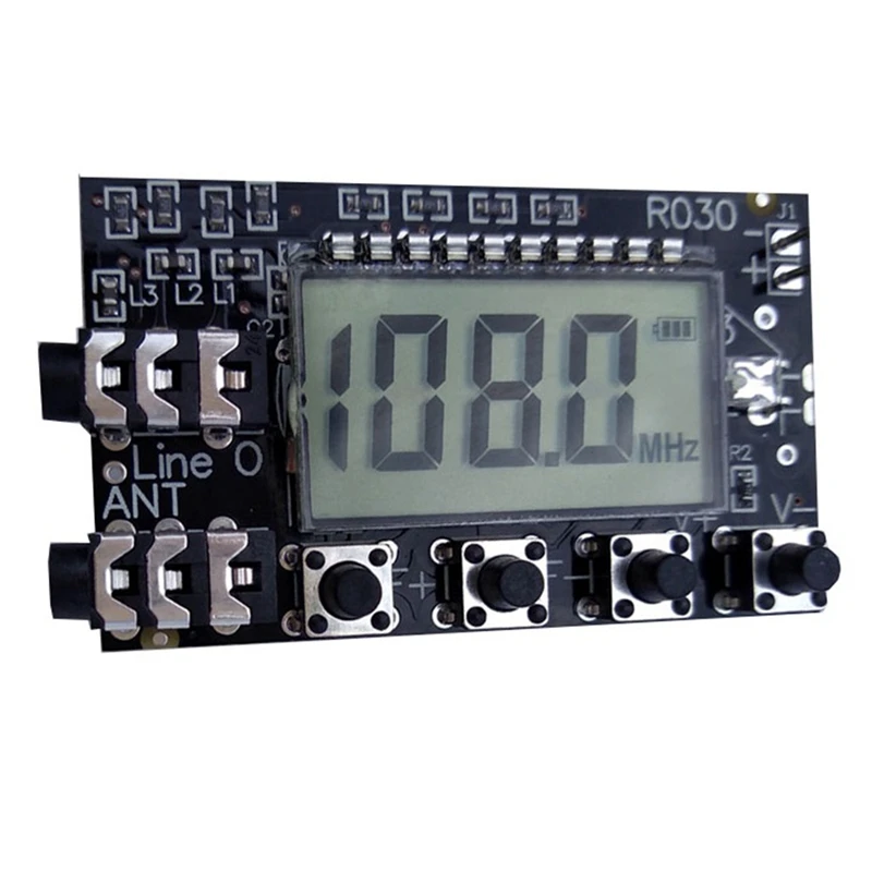 FM Radio Module Stereo FM Receiver Board Digital LCD 76Mhz-108Mhz Audio Video Output Multi-Function Frequency Modulation