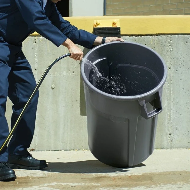 Outdoor Trash Can Oversize Large Wastebasket Plastic Round Garbage Bin Super Pressure Resistant Dustbin Separate Trash Bins