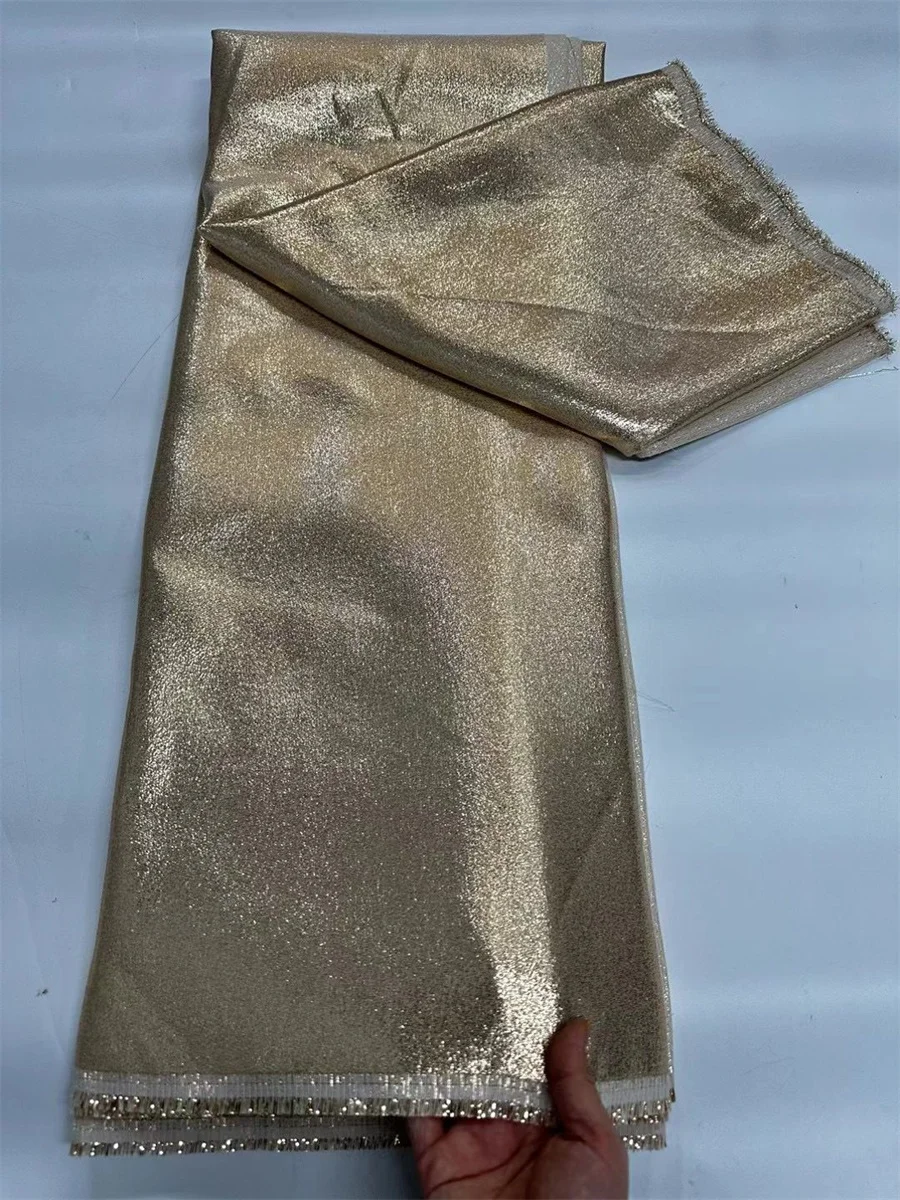 

Latest African Brocade Jacquard Fabric Nigerian Women Floral Damask Gilding Lace Material Brocard Tissu 5Yard For Dress CB14
