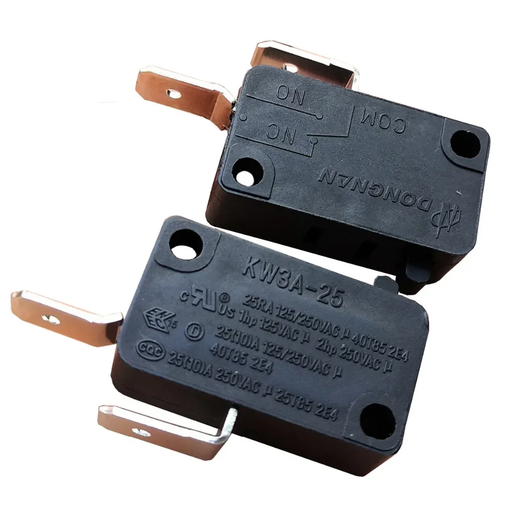 Microinterruptores KW3A-25 SPDT sem alavanca Micro interruptor de êmbolo padrão de 2 pinos para forno micro-ondas, pacote com 2