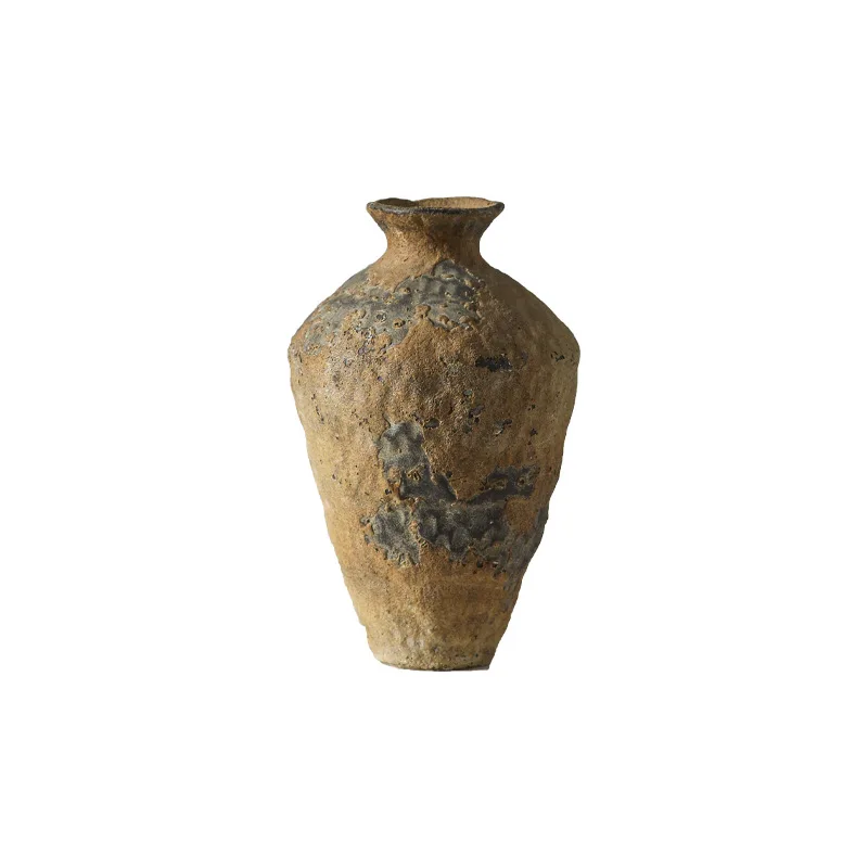 

Mottled retro vase ornament, wabi-sabi creative clay bottle
